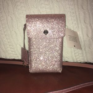 Kate spade north south glitter phone crossbody NWT